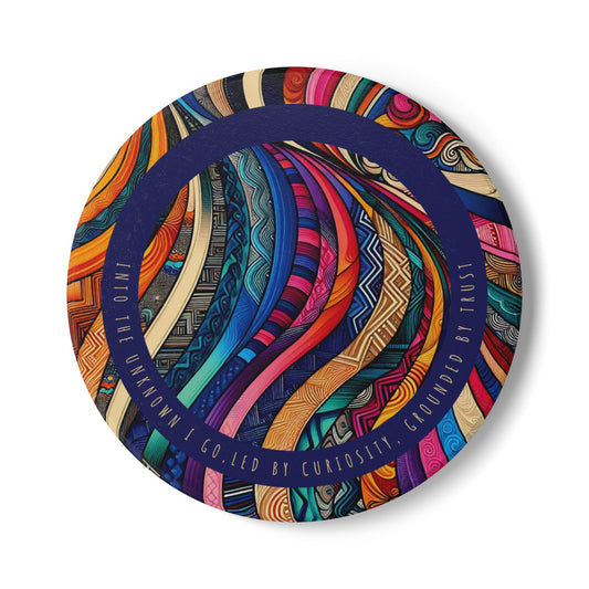"Into the Unknown I Go" |  Ceramic Coaster - Vibrant Drinkware Decor for Home & Gifts