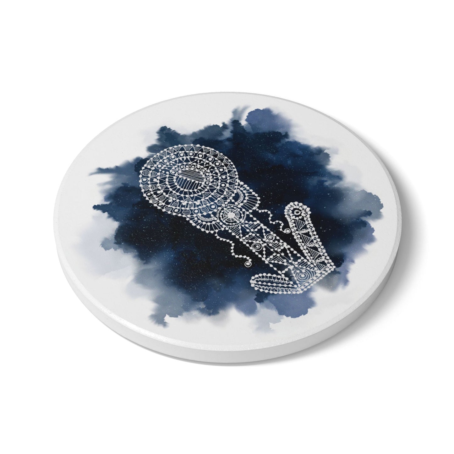'Embrace the Spirit of a Cactus' Prussian Blue |  Ceramic Coaster - Vibrant Drinkware Decor for Home & Gifts