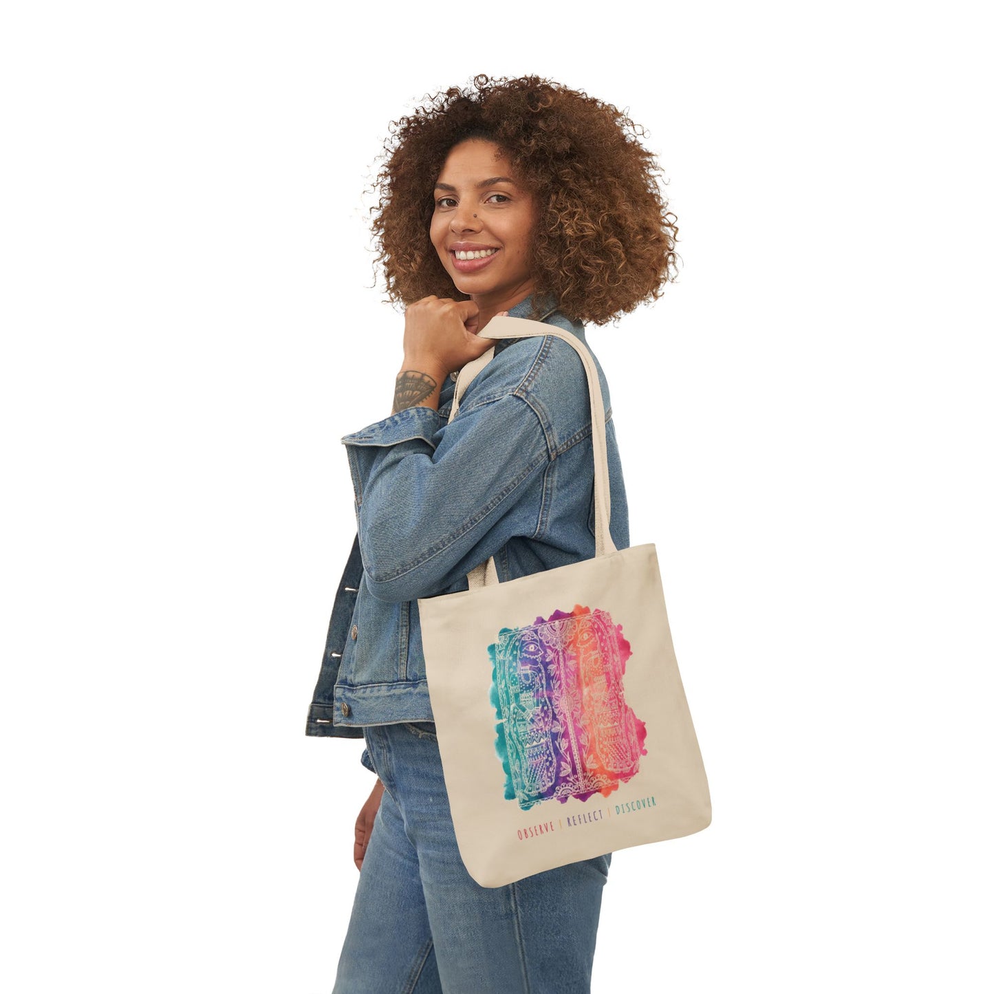 'Observe | Reflect | Discover' |  Canvas Tote Bag