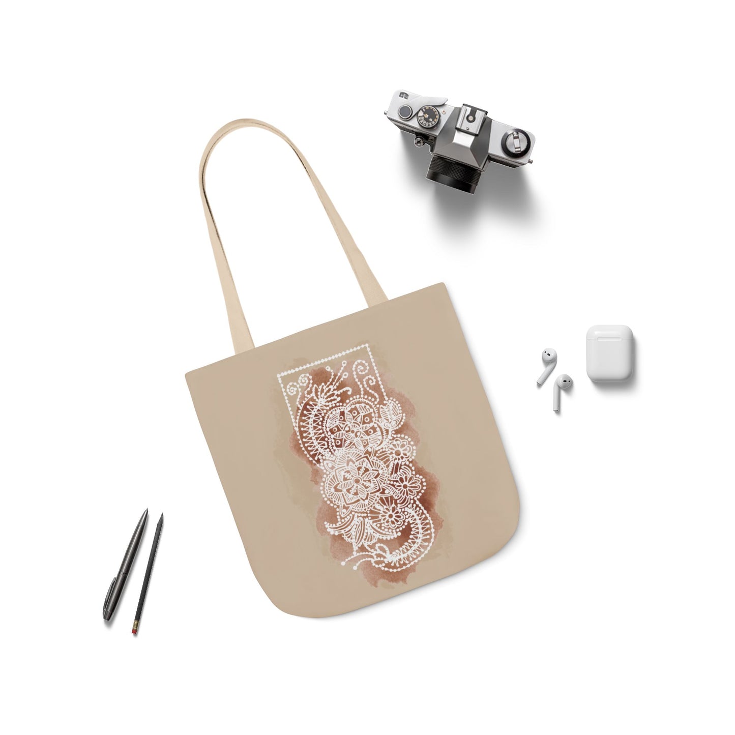 Flowermandala Natural | Canvas Tote Bag