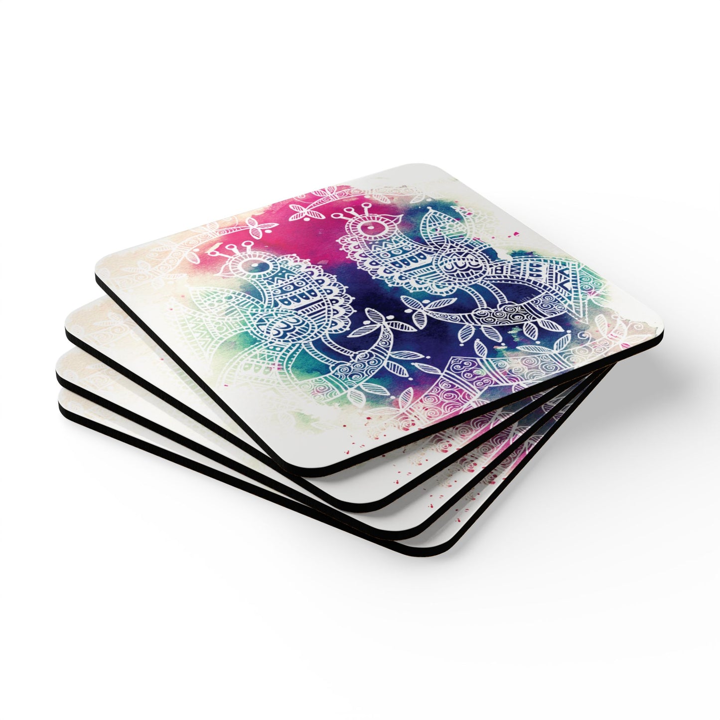 'Pavo' - Majestic Bird  |  Cork Coaster Set - Rustic Home Decor & Drinkware Accessory