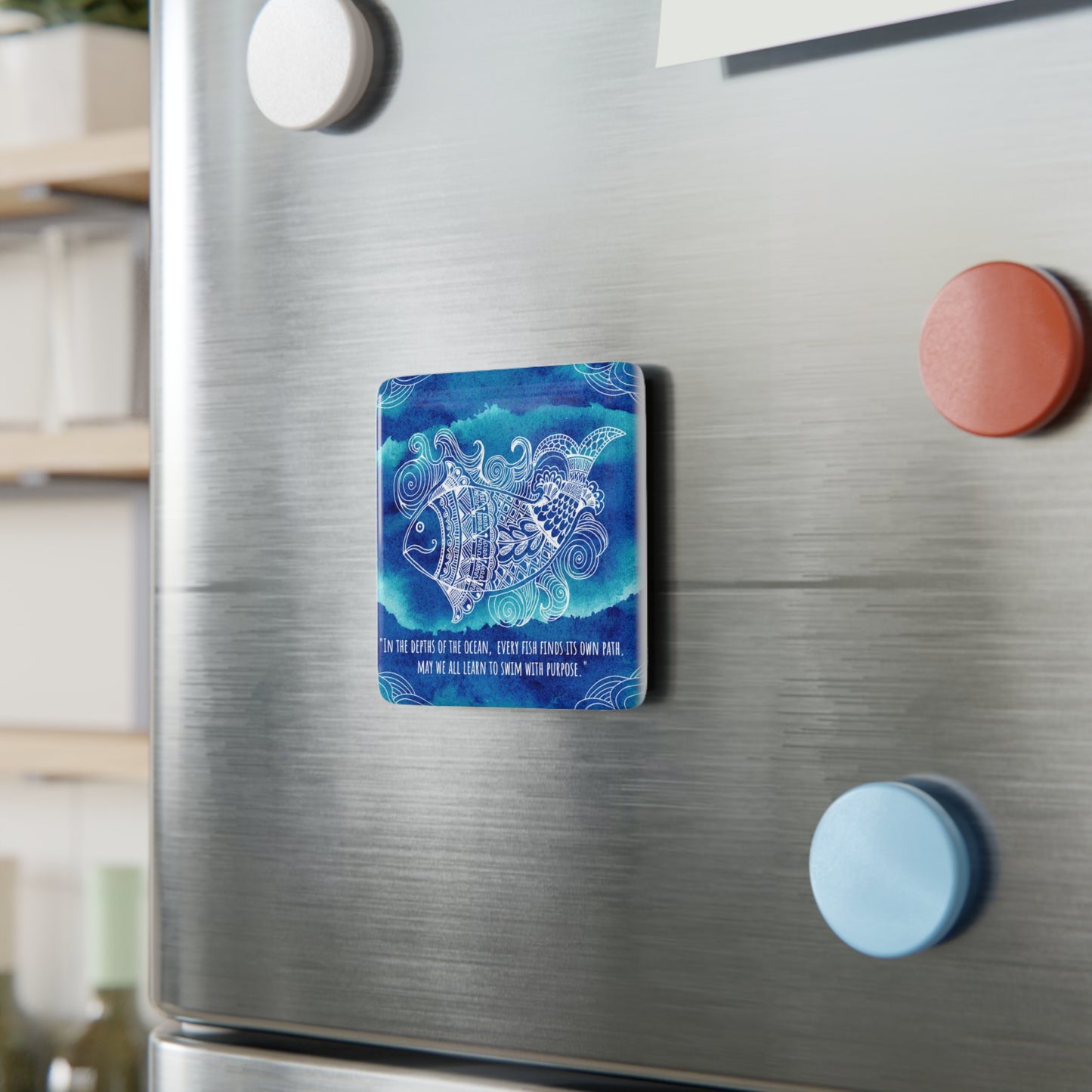 Inspirational Porcelain Magnet - Swim with Purpose