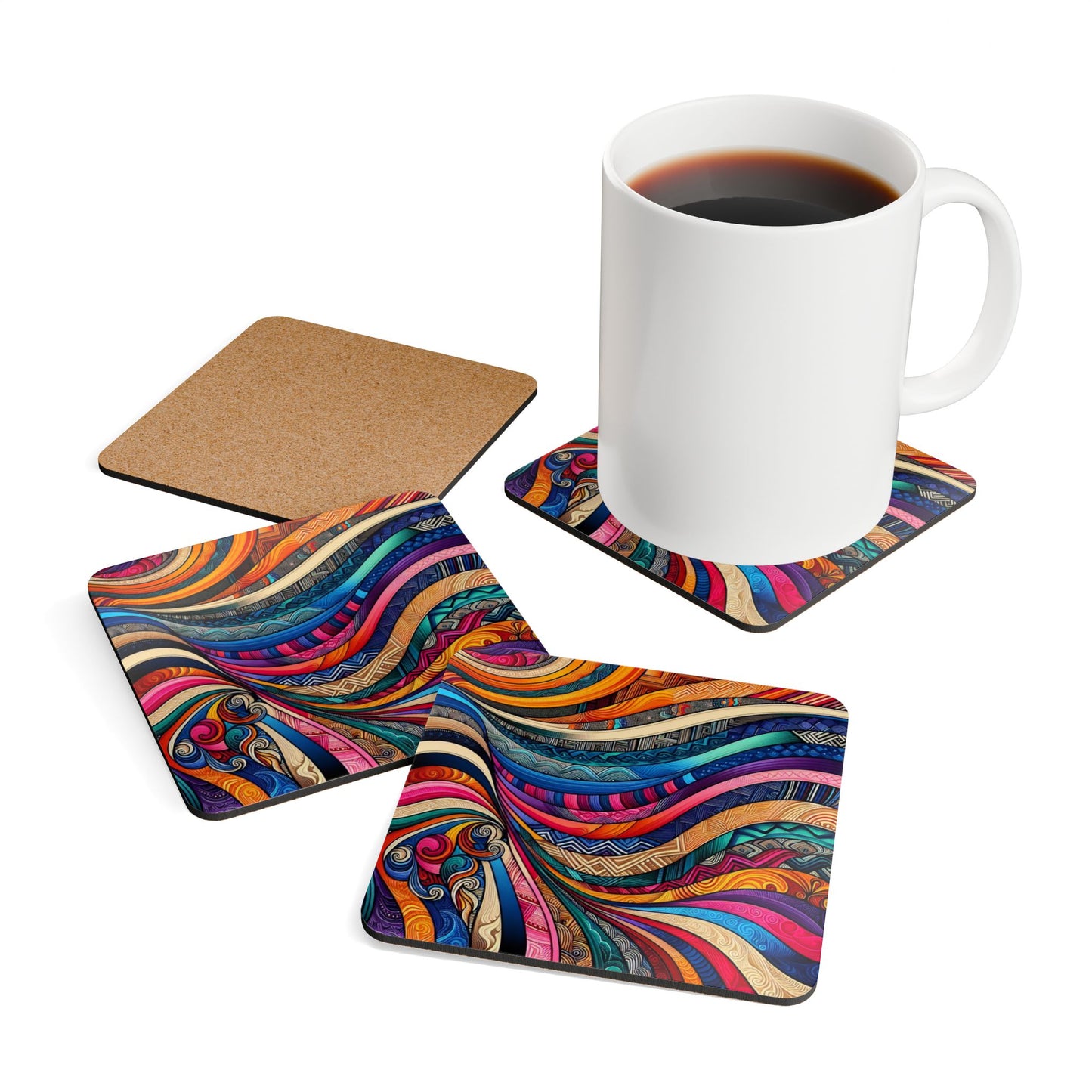 'Into the unknown I Go-  | Cork Coaster Set - Rustic Home Decor & Drinkware Accessory