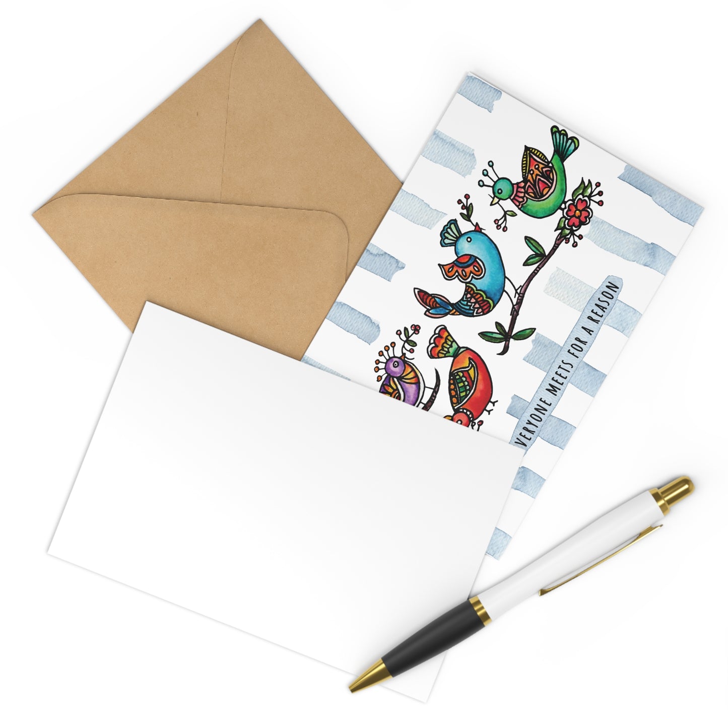 Everyone Meets for a Reason | Blue -  Postcard Set (7 pcs) - Perfect for Heartfelt Messages