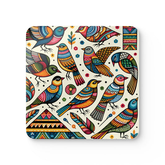 Majestic Birds Co-creation |  Cork Coaster Set - Rustic Home Decor & Drinkware Accessory