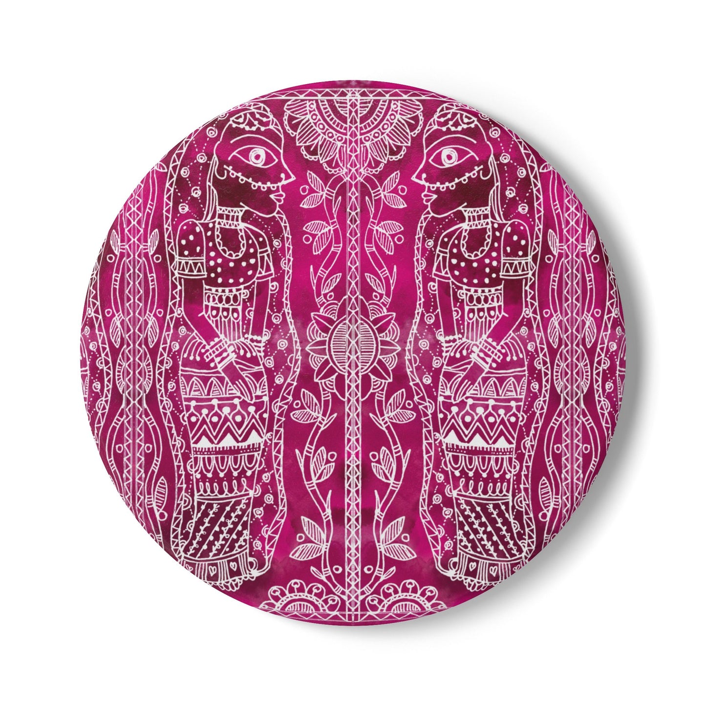 'Ramis Vibe' - Madhubani Fusion |  Ceramic Coaster - Vibrant Drinkware Decor for Home & Gifts