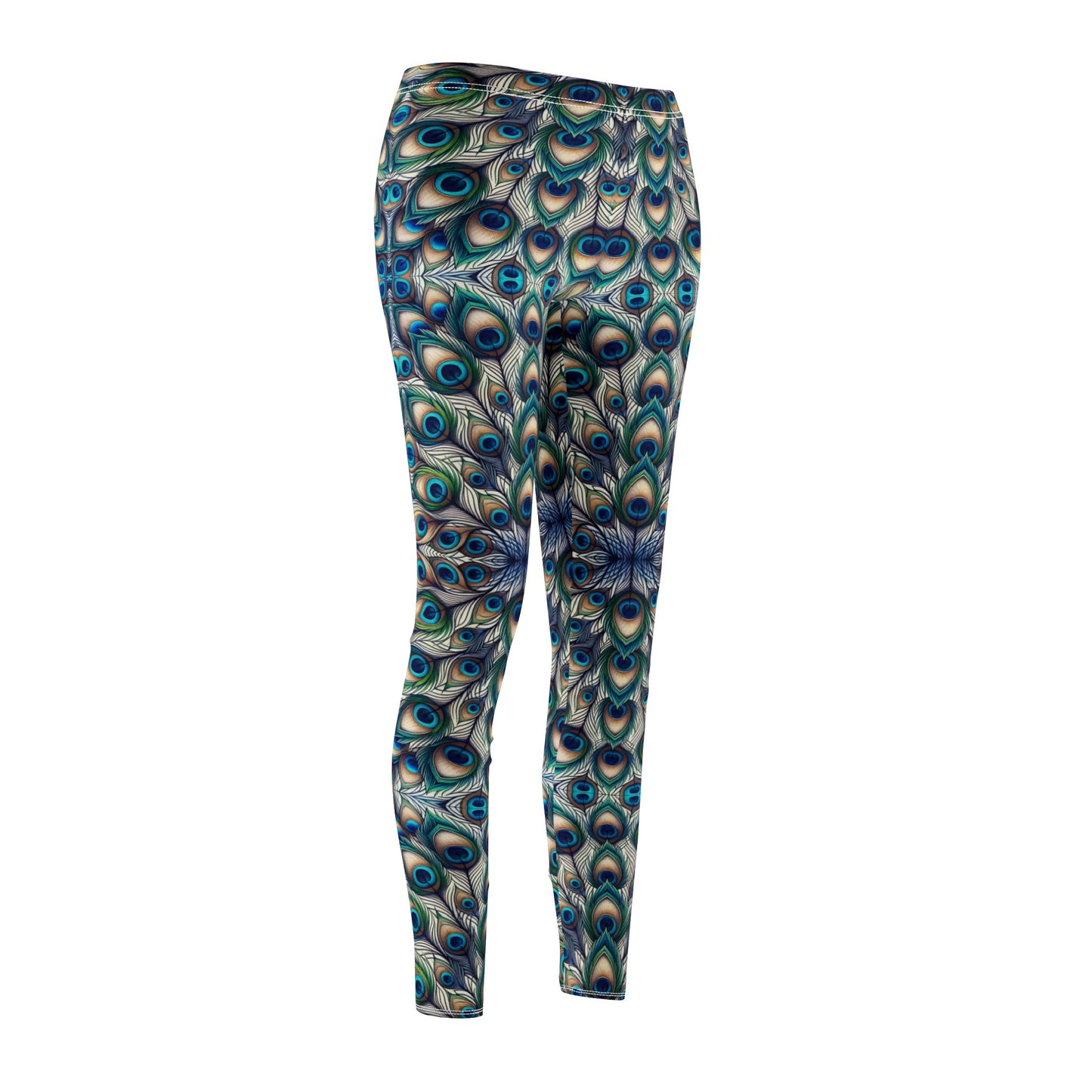 'Celestial Plumage'- Co-creating |  Casual Leggings – Comfortable Mid-Rise Activewear for Yoga & Everyday Wear