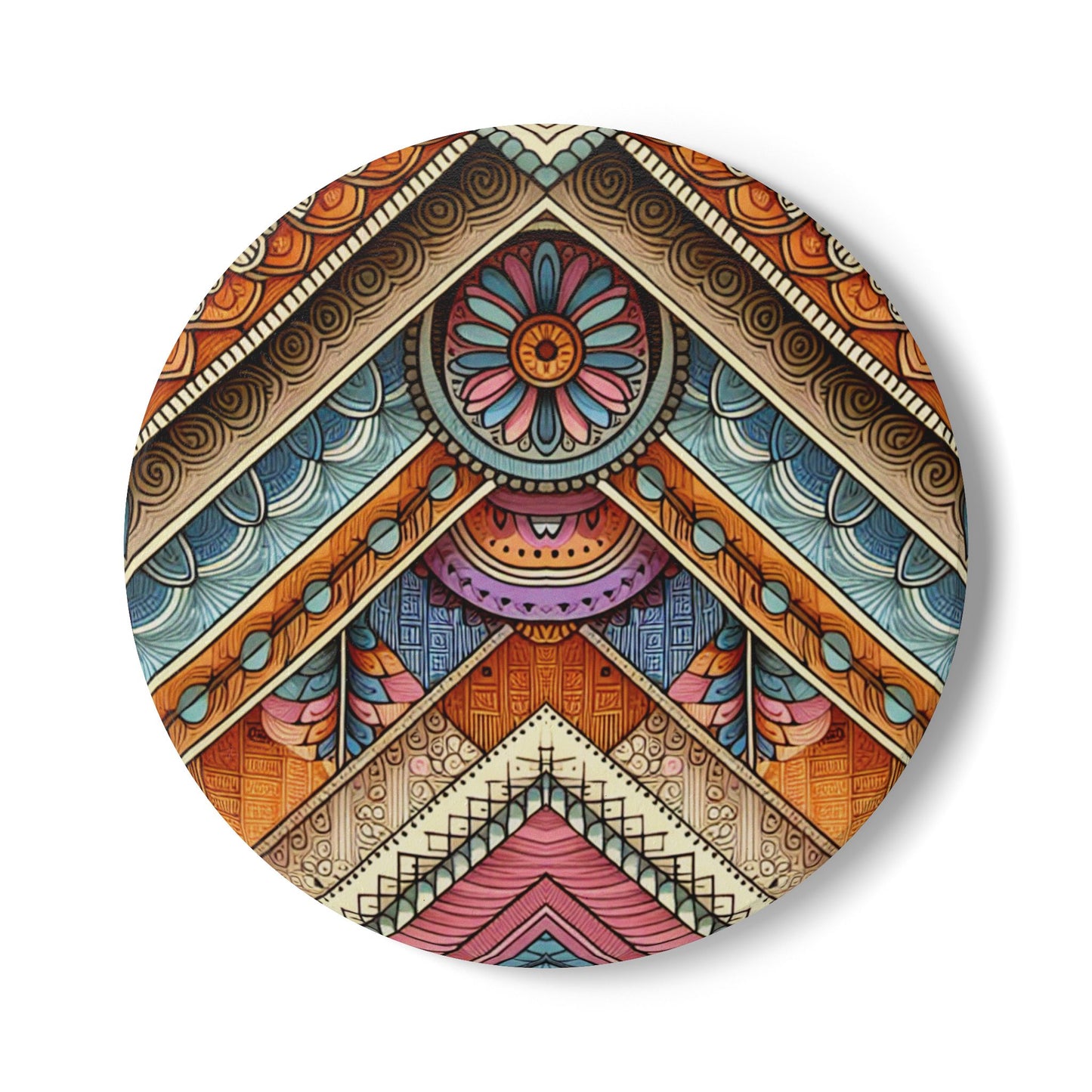 Patterns and Beyond |  Ceramic Coaster - Vibrant Drinkware Decor for Home & Gifts