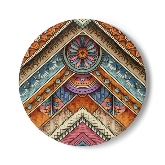 Patterns and Beyond |  Ceramic Coaster - Vibrant Drinkware Decor for Home & Gifts