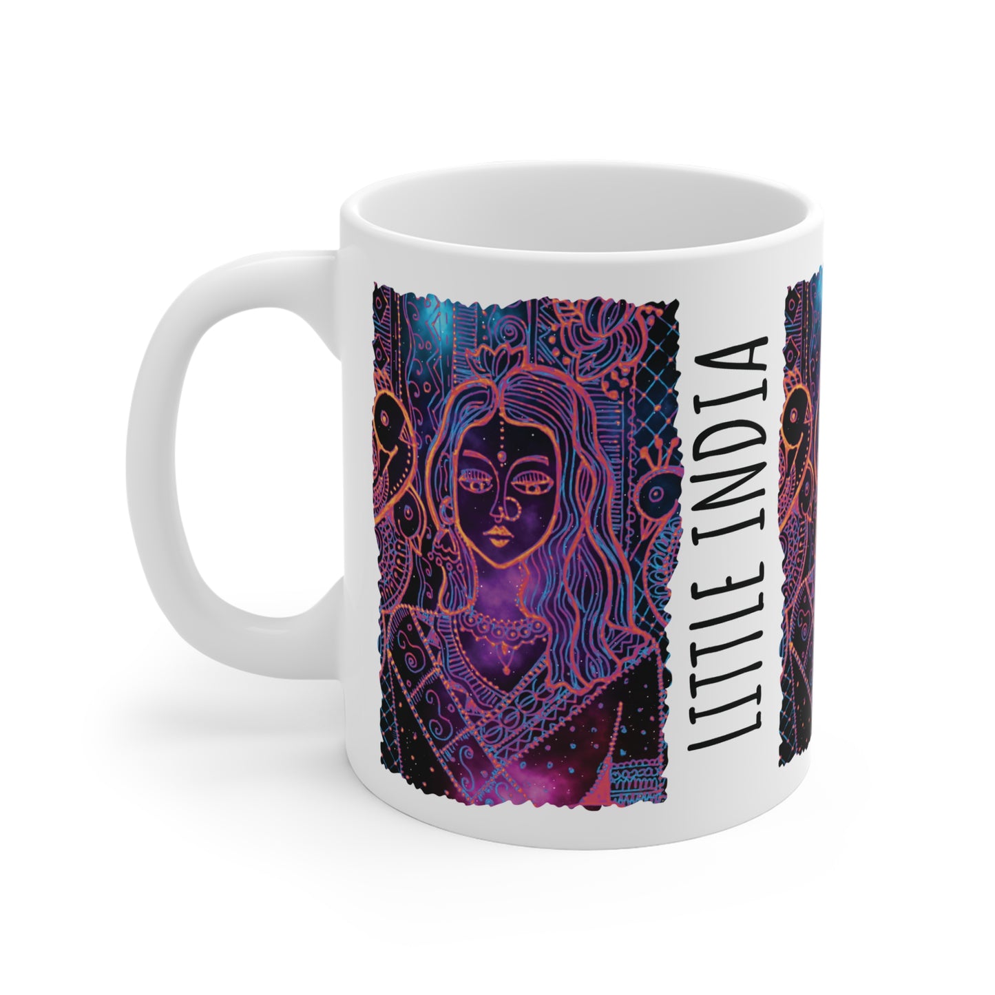 Colorful Artistic Ceramic Mug -'Little India Glowing