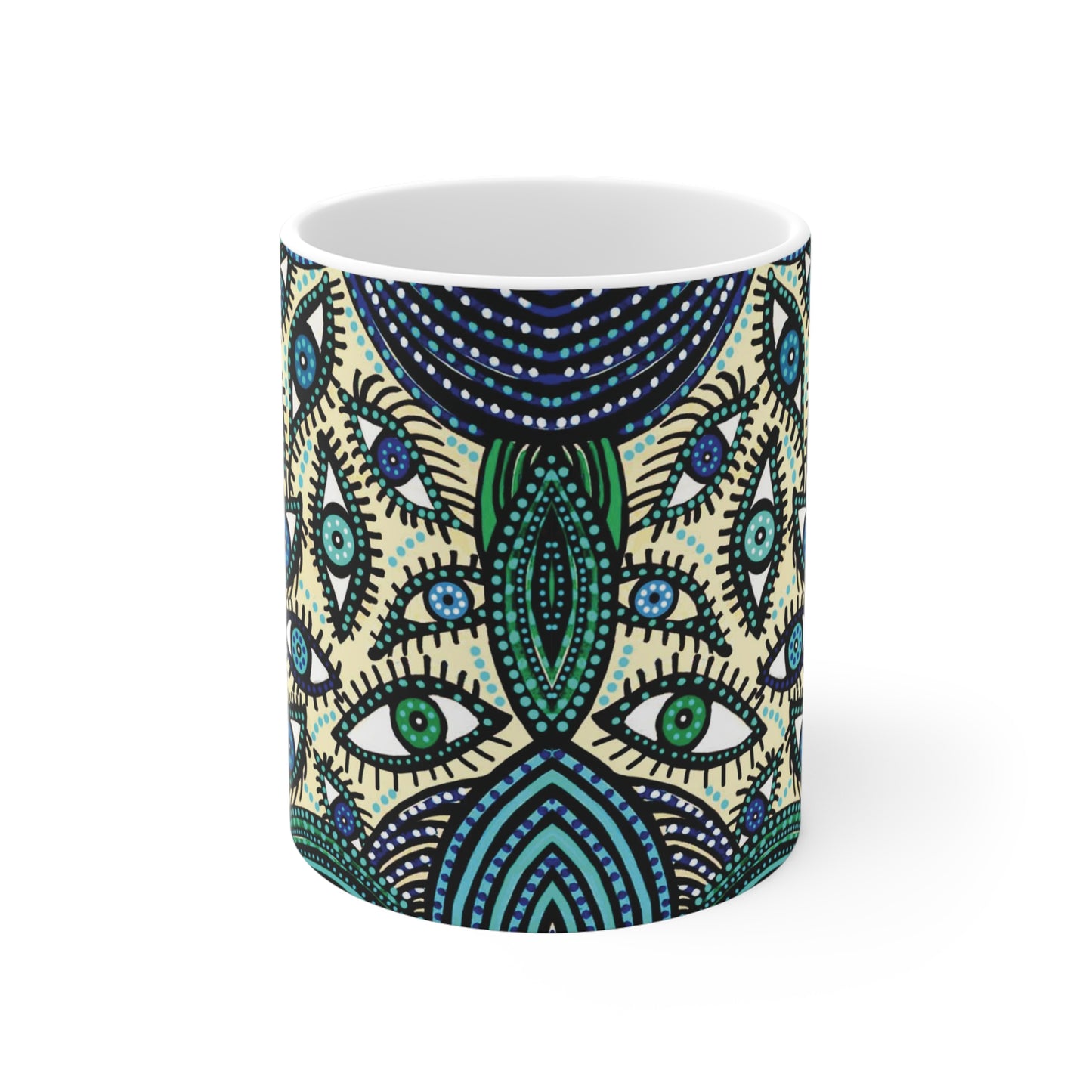 Colorful Artistic Ceramic Mug | 'Heras Vision' Majestic Birds