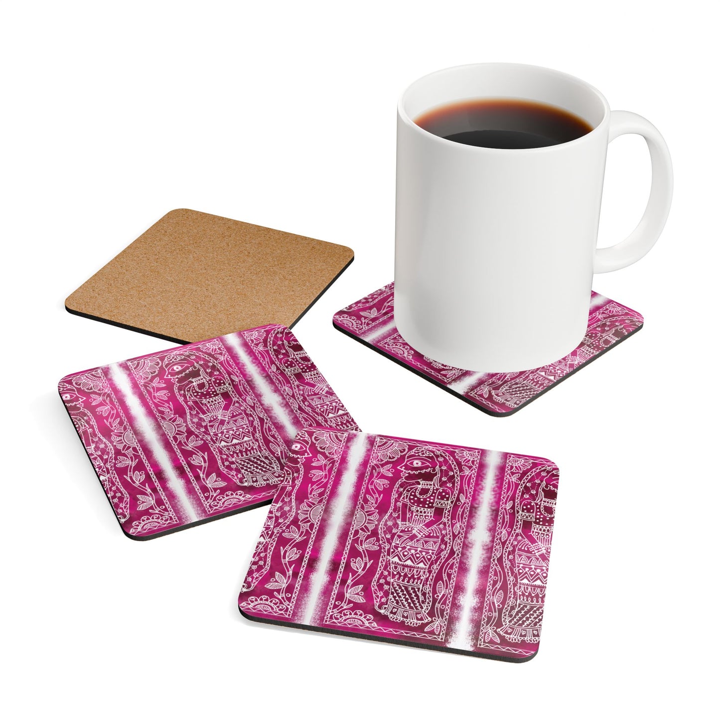 'Ranis Vibe' | Cork Coaster Set - Rustic Home Decor & Drinkware Accessory