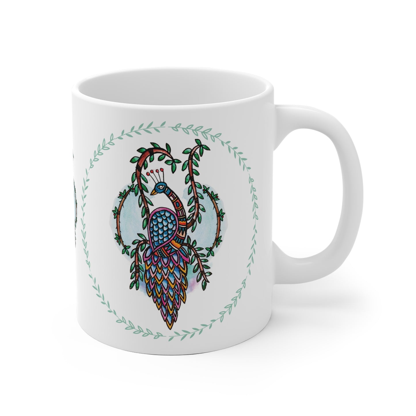Colorful Artistic Ceramic Mug - 'Heras Vision' - Majestic Birds