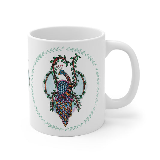 Colorful Artistic Ceramic Mug - 'Heras Vision' - Majestic Birds