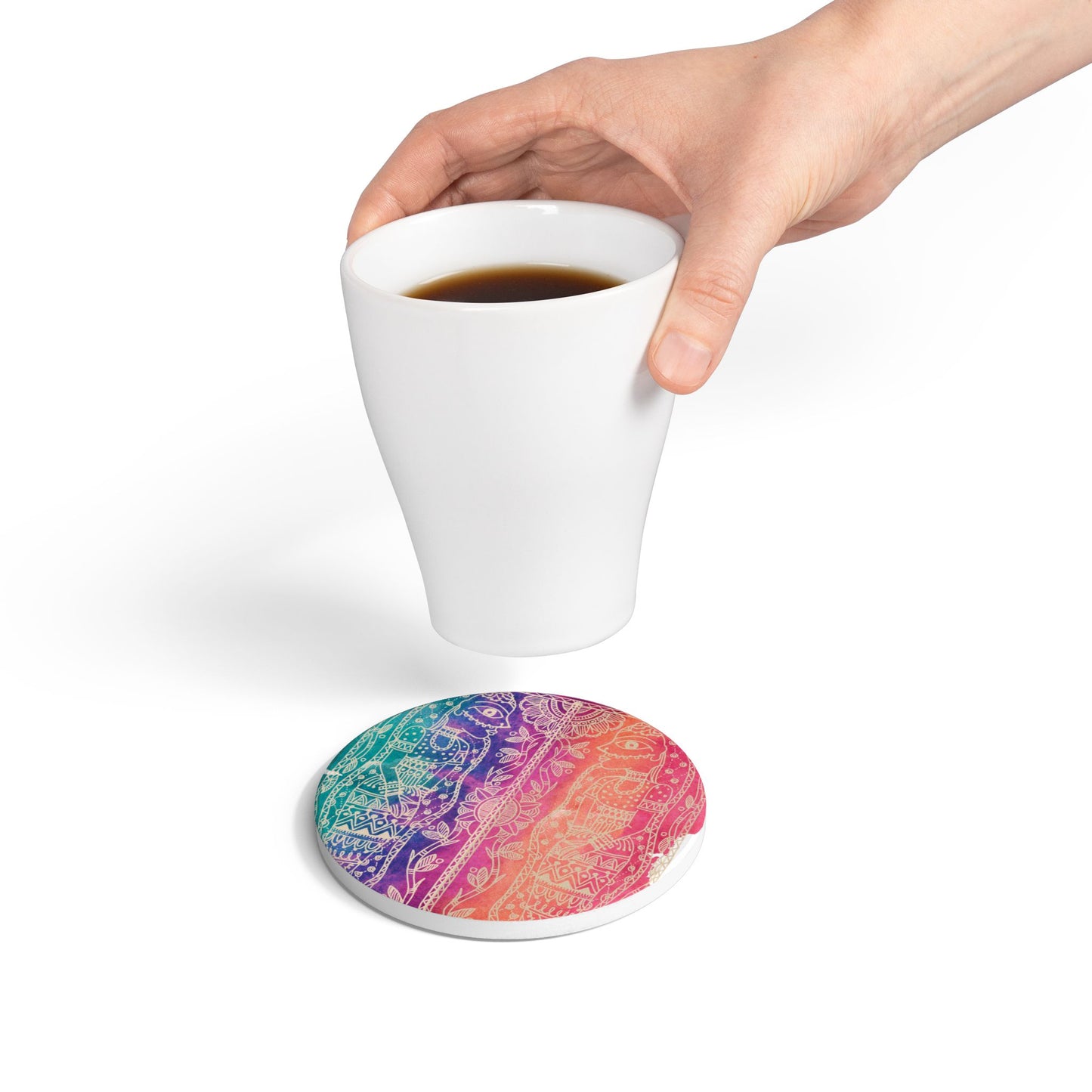 Observe | Reflect | Discover -Ceramic Coaster